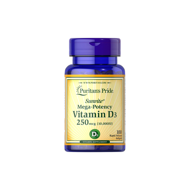 Puritan's Pride Vitamin D3 250 mcg (10,000 IU) offers 100 rapid release softgels to support your immune system with this essential